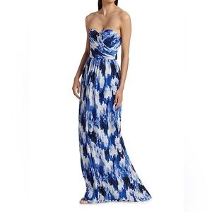 Monique Lhuilier Blue Strapless Dress